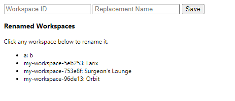 Rename workspaces page