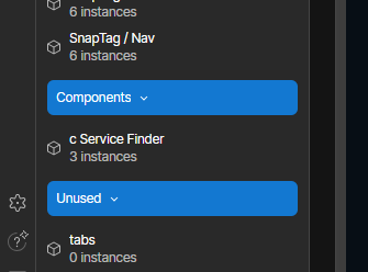 Component panel group headers